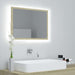 Oglindă de baie cu LED, stejar sonoma, 60x8,5x37 cm, acril - WALTI WALTI