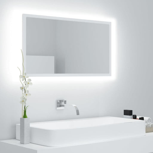 Oglindă de baie cu LED, alb, 80x8,5x37 cm, acril - WALTI WALTI