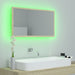 Oglindă de baie cu LED, stejar sonoma, 80x8,5x37 cm, acril - WALTI WALTI