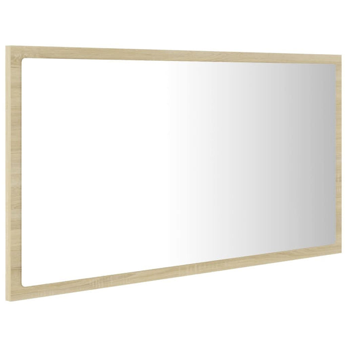 Oglindă de baie cu LED, stejar sonoma, 80x8,5x37 cm, acril - WALTI WALTI