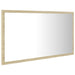 Oglindă de baie cu LED, stejar sonoma, 80x8,5x37 cm, acril - WALTI WALTI
