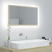 Oglindă de baie cu LED, stejar sonoma, 80x8,5x37 cm, acril - WALTI WALTI