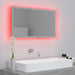 Oglindă de baie cu LED, gri beton, 80x8,5x37 cm, acril - WALTI WALTI