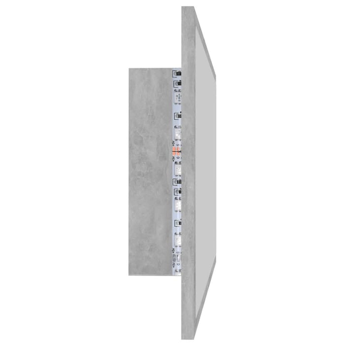 Oglindă de baie cu LED, gri beton, 80x8,5x37 cm, acril - WALTI WALTI