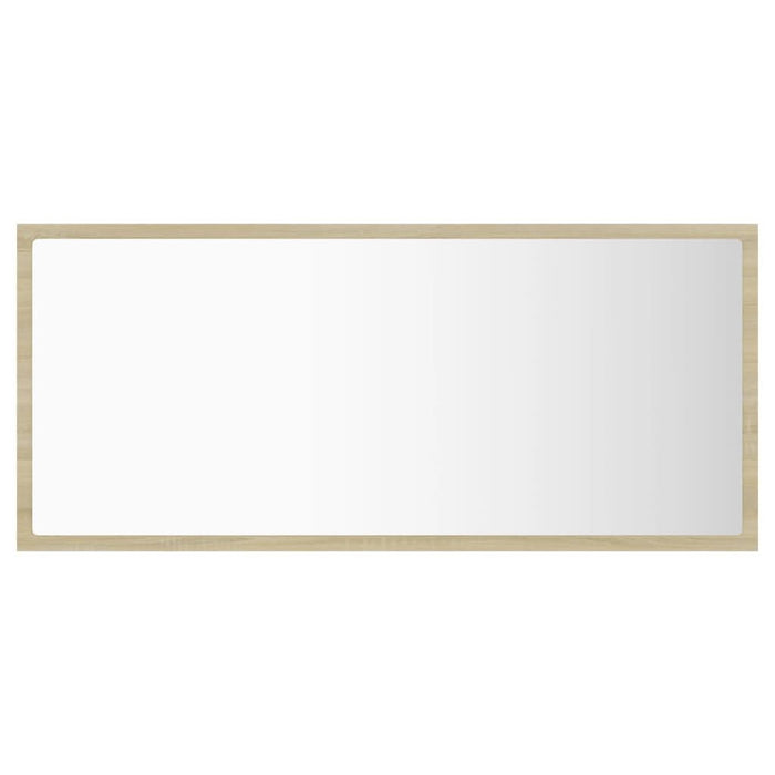 Oglindă de baie cu LED, stejar sonoma, 90x8,5x37 cm, acril - WALTI WALTI