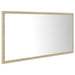 Oglindă de baie cu LED, stejar sonoma, 90x8,5x37 cm, acril - WALTI WALTI