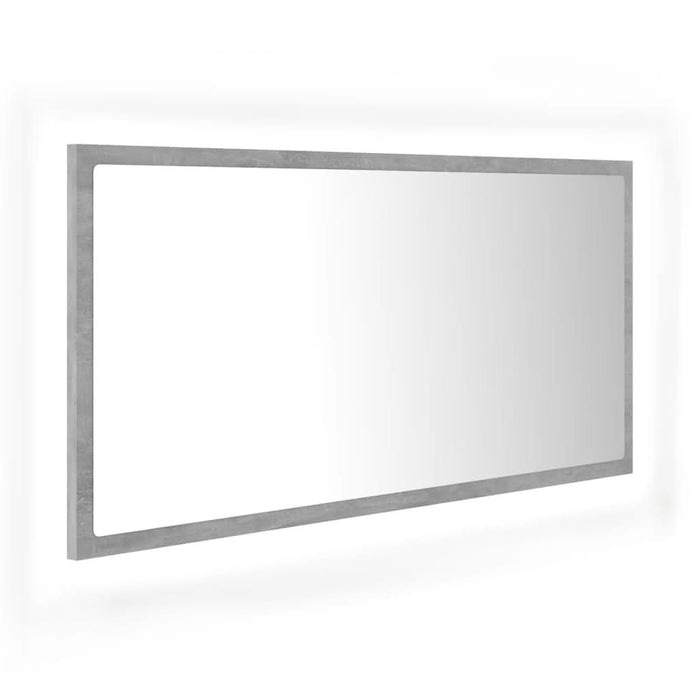 Oglindă de baie cu LED, gri beton, 90x8,5x37 cm, acril - WALTI WALTI