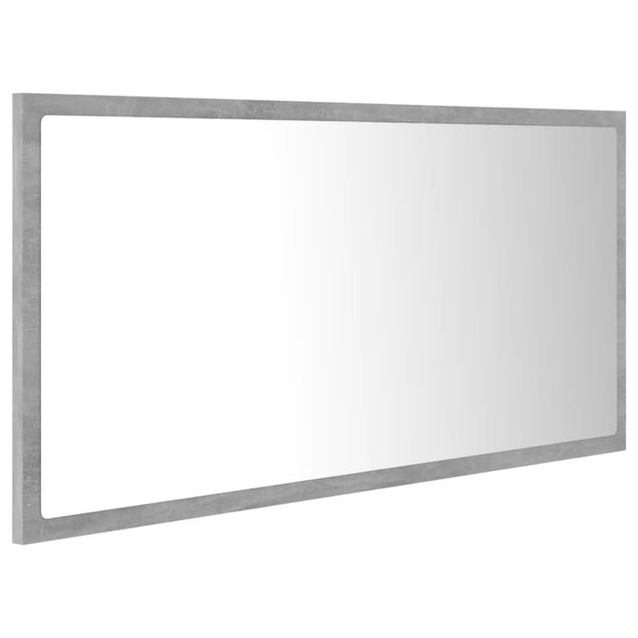 Oglindă de baie cu LED, gri beton, 90x8,5x37 cm, acril - WALTI WALTI