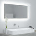Oglindă de baie cu LED, gri beton, 90x8,5x37 cm, acril - WALTI WALTI
