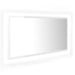 Oglindă de baie cu LED, alb extralucios, 90x8,5x37 cm, acril - WALTI WALTI