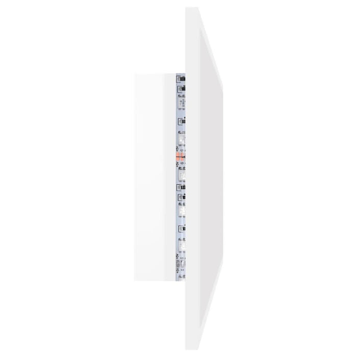 Oglindă de baie cu LED, alb extralucios, 90x8,5x37 cm, acril - WALTI WALTI