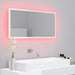 Oglindă de baie cu LED, alb extralucios, 90x8,5x37 cm, acril - WALTI WALTI