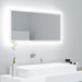 Oglindă de baie cu LED, alb extralucios, 90x8,5x37 cm, acril - WALTI WALTI