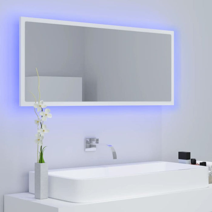 Oglindă de baie cu LED, alb, 100x8,5x37 cm, acril - WALTI WALTI