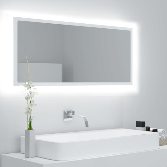 Oglindă de baie cu LED, alb, 100x8,5x37 cm, acril - WALTI WALTI