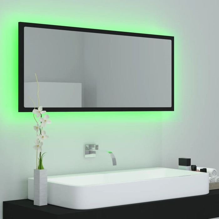 Oglindă de baie cu LED, negru, 100x8,5x37 cm, acril - WALTI WALTI