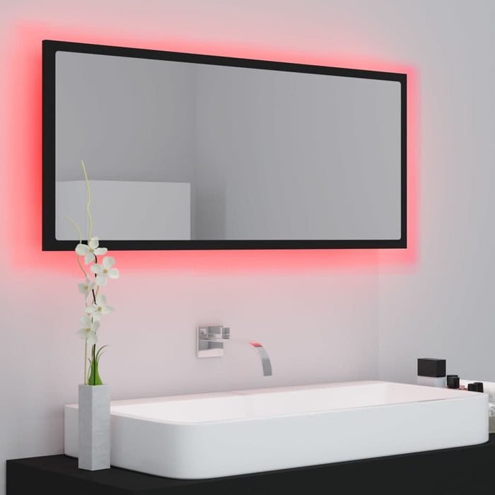 Oglindă de baie cu LED, negru, 100x8,5x37 cm, acril - WALTI WALTI