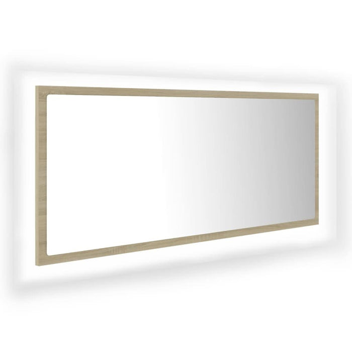Oglindă de baie cu LED, stejar sonoma, 100x8,5x37 cm, acril - WALTI WALTI