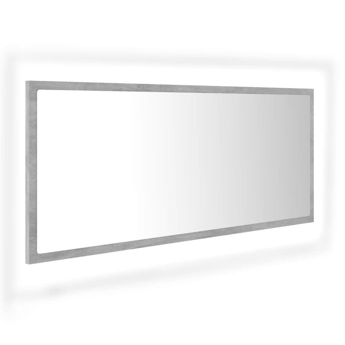 Oglindă de baie cu LED, gri beton, 100x8,5x37 cm, acril - WALTI WALTI