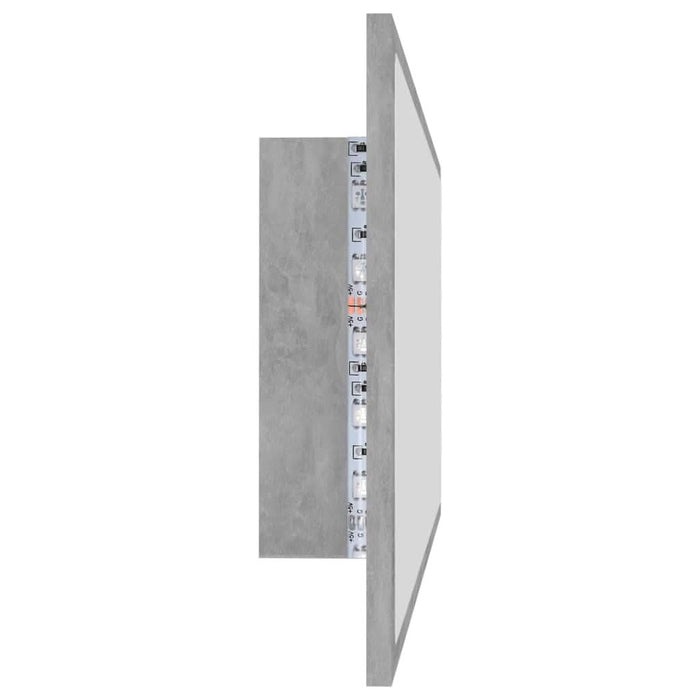 Oglindă de baie cu LED, gri beton, 100x8,5x37 cm, acril - WALTI WALTI