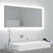 Oglindă de baie cu LED, gri beton, 100x8,5x37 cm, acril - WALTI WALTI