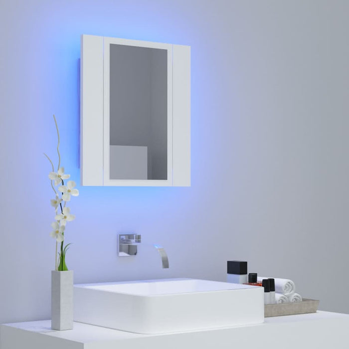 Dulap de baie cu oglindă & LED, alb, 40x12x45 cm, acril - WALTI WALTI