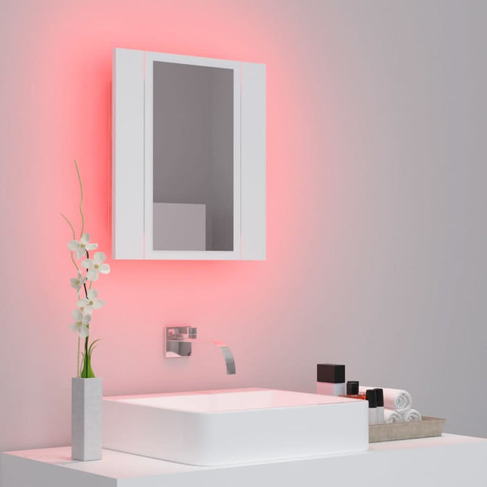 Dulap de baie cu oglindă & LED, alb, 40x12x45 cm, acril - WALTI WALTI