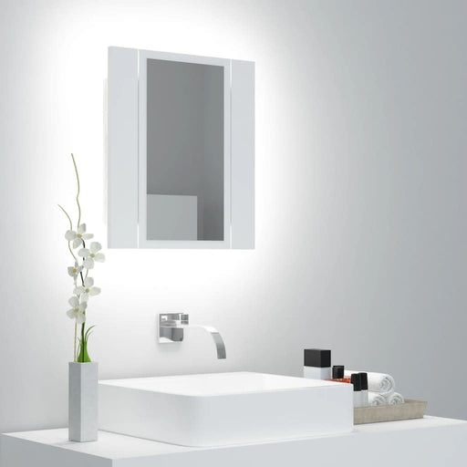 Dulap de baie cu oglindă & LED, alb, 40x12x45 cm, acril - WALTI WALTI