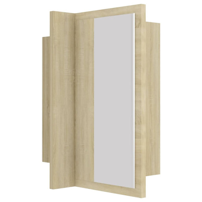 Dulap de baie cu oglindă și LED, stejar Sonoma, 40x12x45 acril - WALTI WALTI