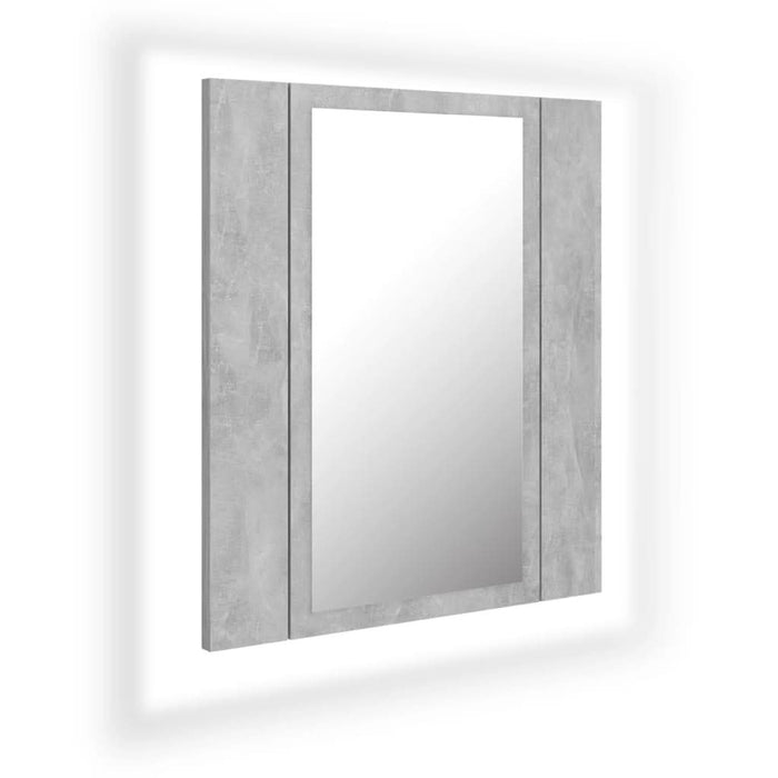 Dulap de baie cu oglindă & LED, gri beton, 40x12x45 cm acril - WALTI WALTI