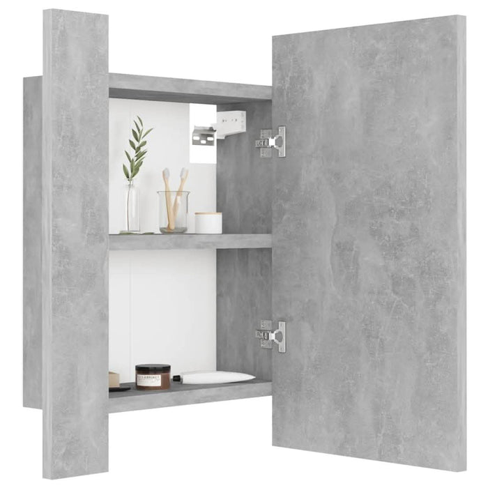 Dulap de baie cu oglindă & LED, gri beton, 40x12x45 cm acril - WALTI WALTI