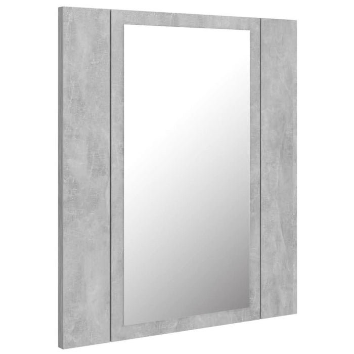 Dulap de baie cu oglindă & LED, gri beton, 40x12x45 cm acril - WALTI WALTI