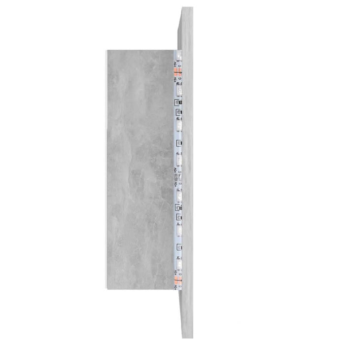 Dulap de baie cu oglindă & LED, gri beton, 40x12x45 cm acril - WALTI WALTI