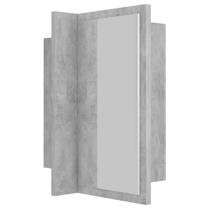 Dulap de baie cu oglindă & LED, gri beton, 40x12x45 cm acril - WALTI WALTI