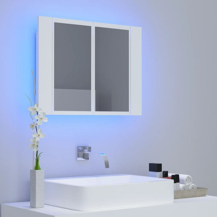 Dulap de baie cu oglindă și LED, alb, 60x12x45 cm acril - WALTI WALTI