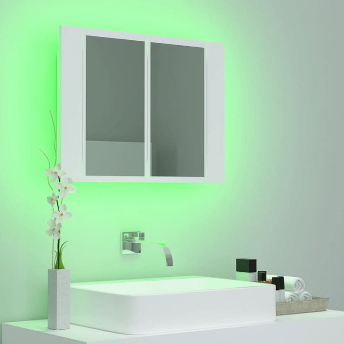 Dulap de baie cu oglindă și LED, alb, 60x12x45 cm acril - WALTI WALTI