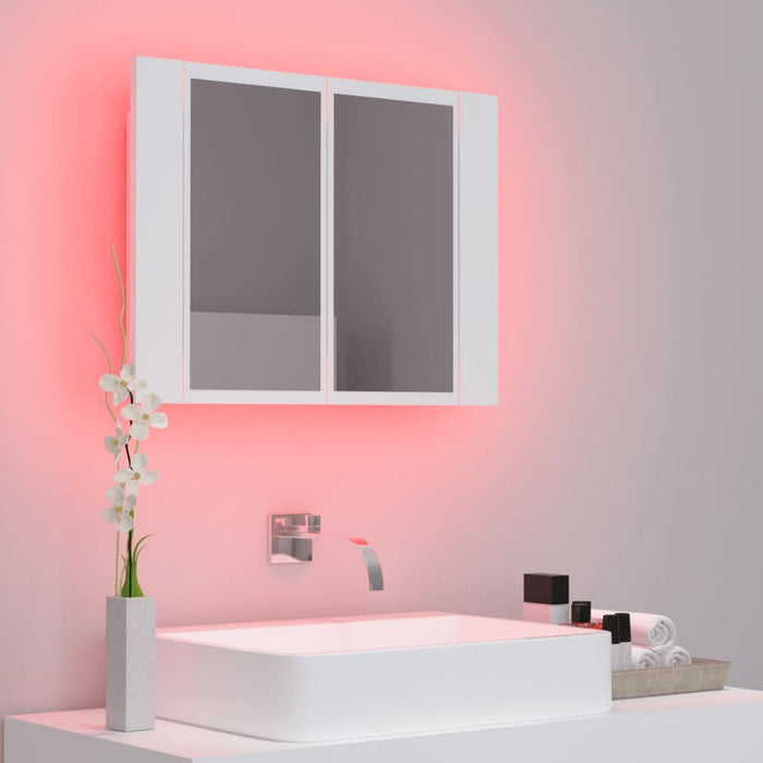 Dulap de baie cu oglindă și LED, alb, 60x12x45 cm acril - WALTI WALTI