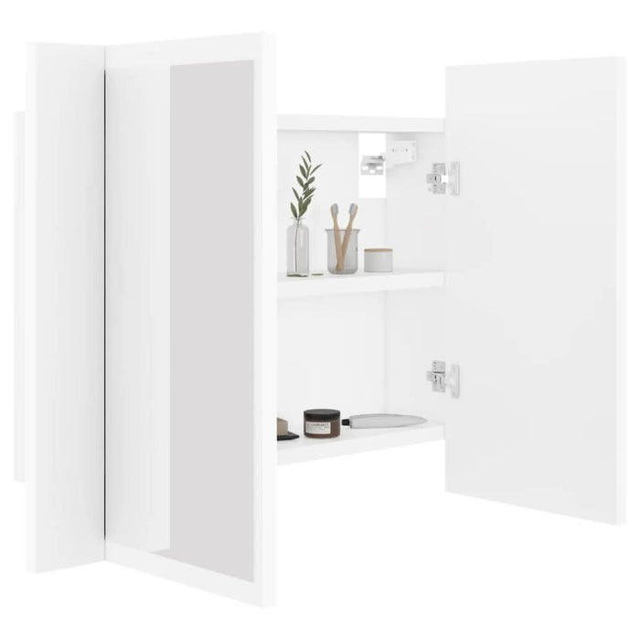 Dulap de baie cu oglindă și LED, alb, 60x12x45 cm acril - WALTI WALTI