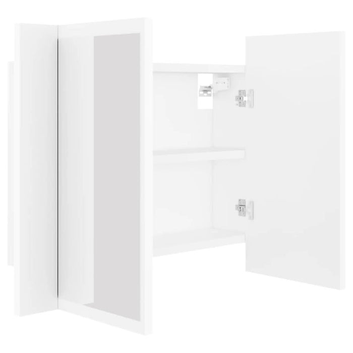 Dulap de baie cu oglindă și LED, alb, 60x12x45 cm acril - WALTI WALTI