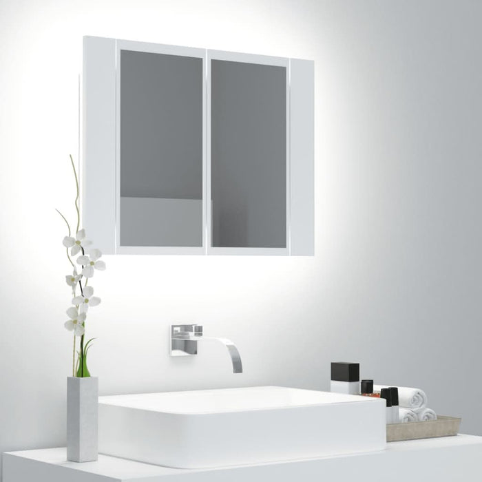 Dulap de baie cu oglindă și LED, alb, 60x12x45 cm acril - WALTI WALTI