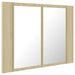 Dulap de baie cu oglindă și LED, stejar sonoma, 60x12x45 acril - WALTI WALTI