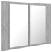 Dulap de baie cu oglindă și LED, gri beton, 60x12x45 cm - WALTI WALTI