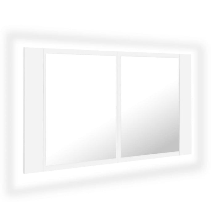 Dulap de baie cu oglindă și LED, alb, 80x12x45 cm - WALTI WALTI