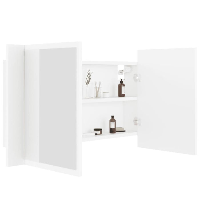 Dulap de baie cu oglindă și LED, alb, 80x12x45 cm - WALTI WALTI