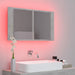 Dulap de baie cu oglindă & LED, gri beton, 80x12x45 cm acril - WALTI WALTI