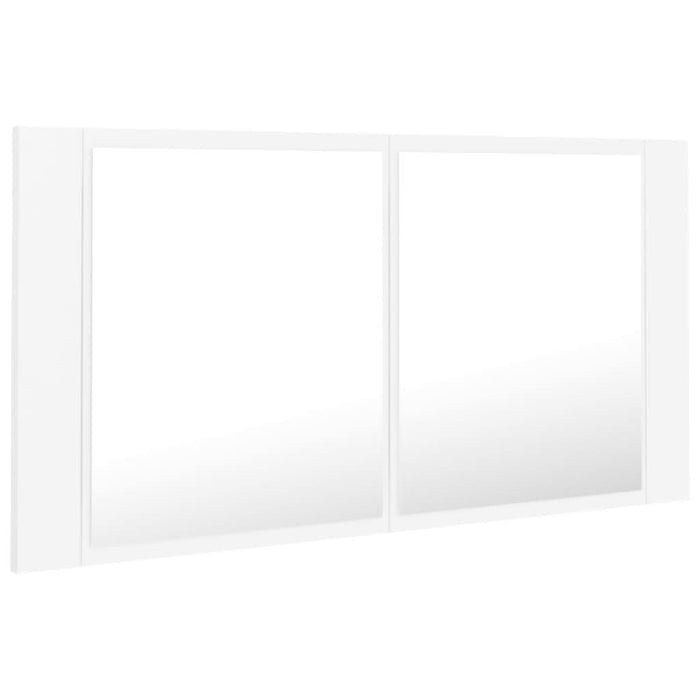 Dulap de baie cu oglindă și LED, alb, 90x12x45 cm acril - WALTI WALTI