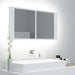 Dulap de baie cu oglindă și LED, alb, 90x12x45 cm acril - WALTI WALTI