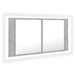 Dulap de baie cu oglindă & LED, gri beton, 90x12x45 cm acril - WALTI WALTI