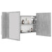 Dulap de baie cu oglindă & LED, gri beton, 90x12x45 cm acril - WALTI WALTI