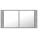 Dulap de baie cu oglindă & LED, gri beton, 90x12x45 cm acril - WALTI WALTI